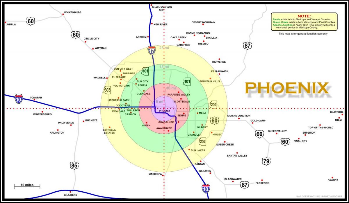 bản đồ của khu vực Phoenix