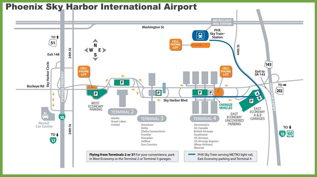Phoenix sân bay cổng bản đồ