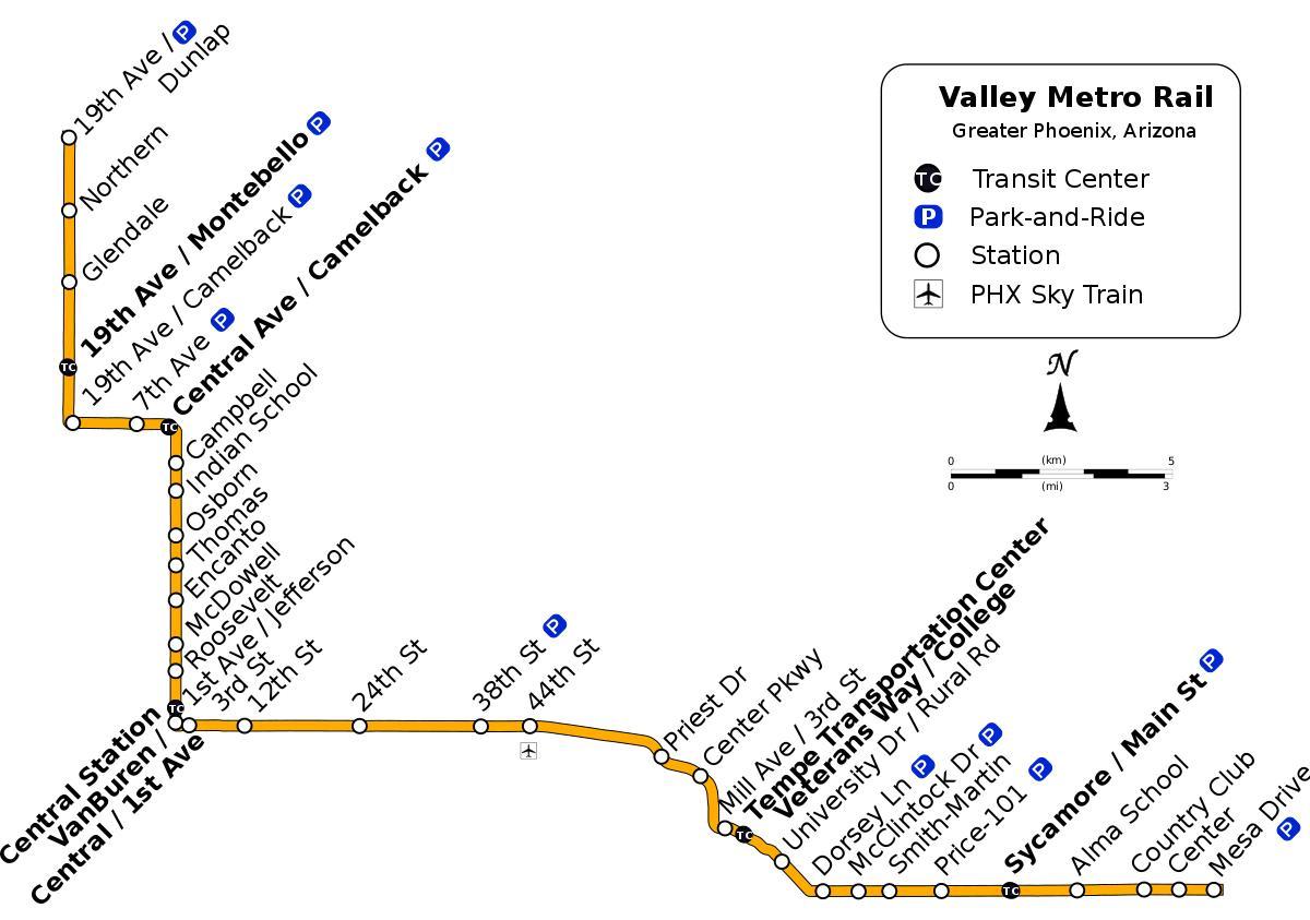 Thung lũng tàu điện ngầm bản đồ tuyến xe buýt