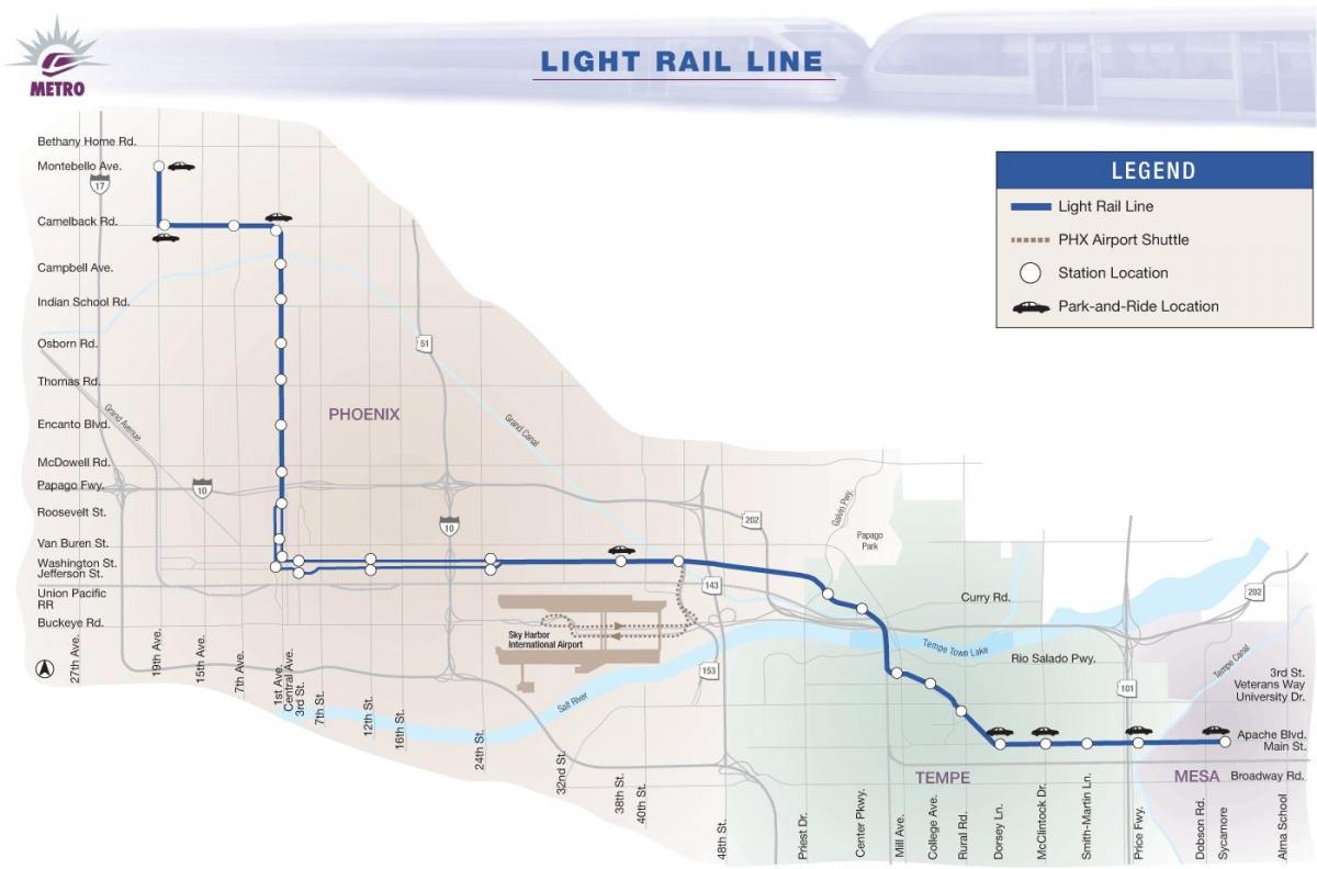Phoenix ánh sáng bản đồ đường sắt 2016